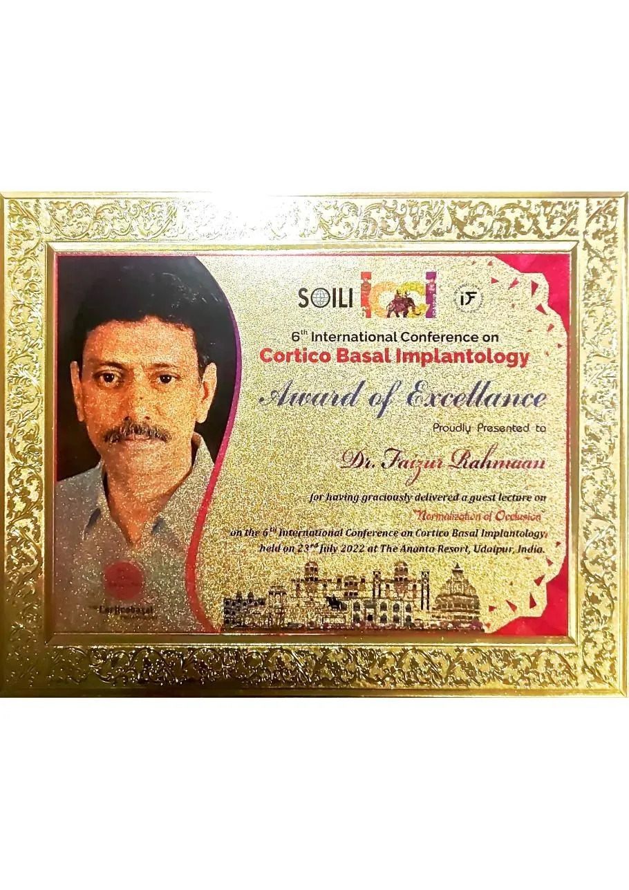 Award of Excellence - 6th International Conference on Corticobasal Implant<sup class=