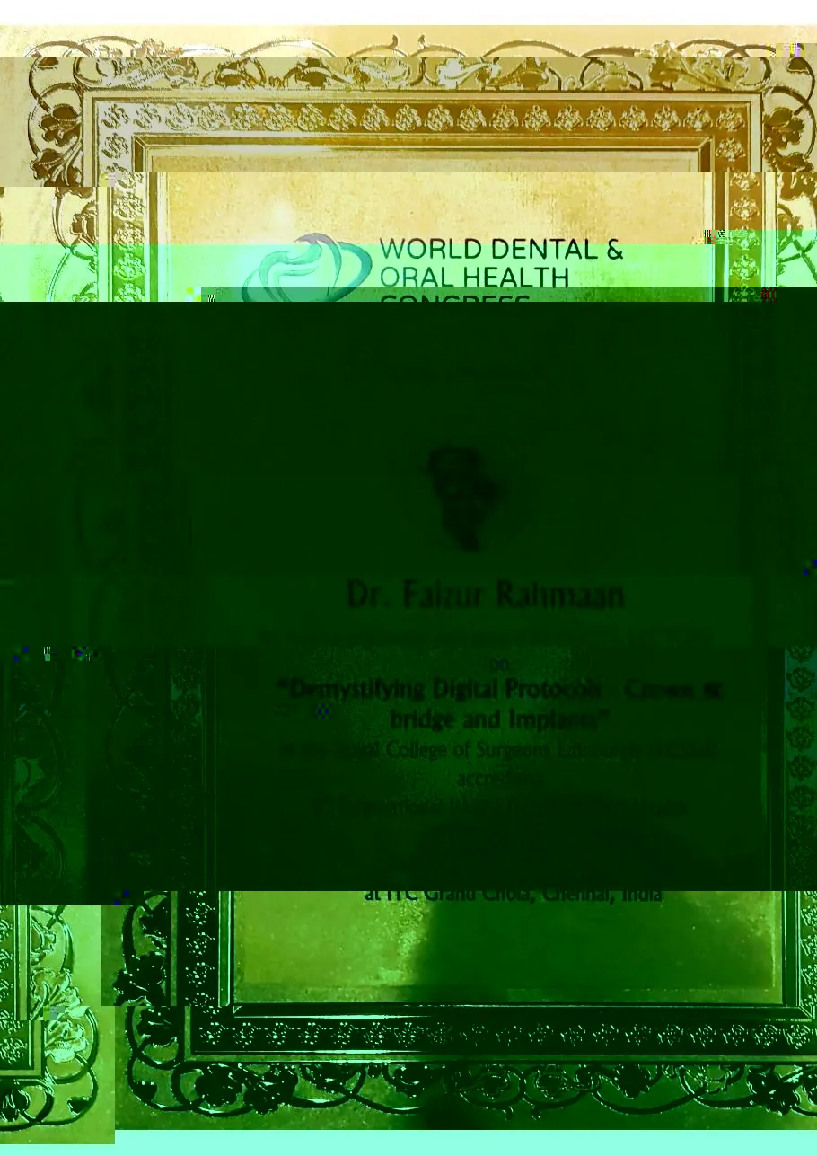 World Dental and Oral Health Congress recognition