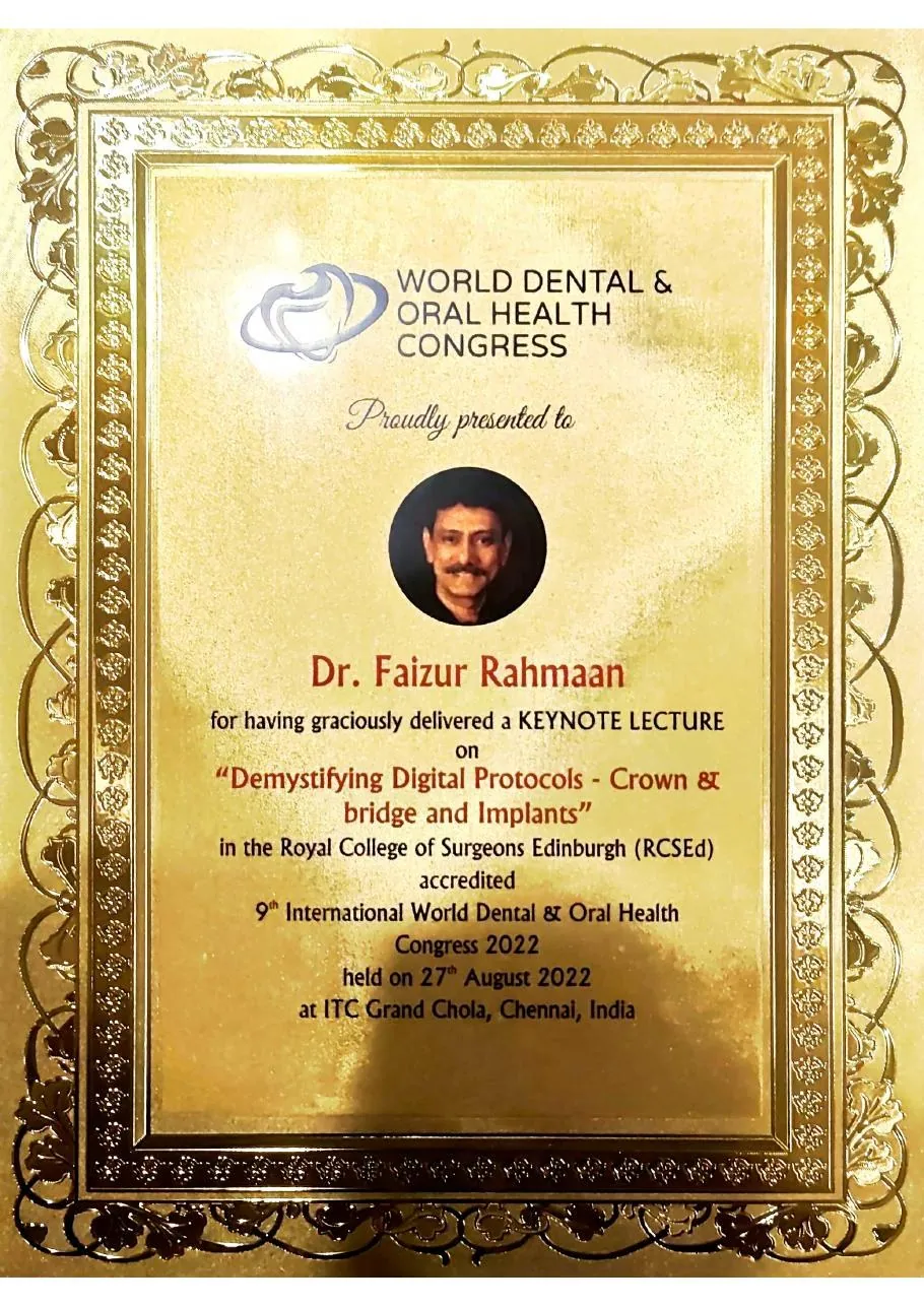World Dental and Oral Health Congress recognition